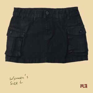 Y2K Black Cargo Mini Skirt
